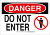 Brady B-120 Fiberglass Reinforced Polyester Rectangle White Restricted Area / No Trespassing Sign - 10 in Width x 7 in Height - TEXT: DANGER DO NOT ENTER - 131621 - 754473-81750 - R. S. Hughes Company, Inc.