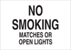 Brady B-120 Fiberglass Reinforced Polyester Rectangle White Smoking Not Permitted Sign - 10 in Width x 7 in Height - TEXT: NO SMOKING MATCHES OR OPEN LIGHTS - 47172 - 754476-47172 - R. S. Hughes Company, Inc.