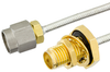SMA Male to SMA Female Bulkhead Semi-Flexible Precision Cable 9 Inch Length Using PE-SR405FL Coax, RoHS - PE39419-9 - Pasternack