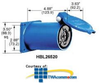 Hubbell 4 Pole Single Receptacle -- HBL26520 - Image