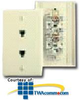 Leviton Type 625B3 Duplex Wall Jack, 6-Position,.. - 40566 - TelephoneStuff.com