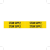 Brady B-946 Black on Yellow Vinyl Self-Adhesive Pipe Marker - 1 1/8 in Height - 3/4 in Character Height - 7 in Length - Printed Msg = STEAM SUPPLY - 7272-4 - 754476-79384 - R. S. Hughes Company, Inc.
