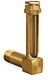 Vented Long Elbow Brass Liquid Level Gage, 2 1/32” Sight Opening, 1/2” Diameter Glass, 3/8” Male NPT Mounting Thread -- B1149-9