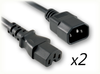 IEC-60320-C14 to IEC-60320-C15 x 2 HOME // Power Cords // IEC/Jumper Power Cords // Y Cords (2-Way Splitter) - 0211.042 - Quail Electronics