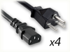 NEMA 6-15P to IEC-60320-C13 x 4 HOME // Power Cords // High Voltage Power Cords // Straight Blade Power Cords -- 0717.072 - Image