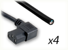 BLUNT CUT to IEC-60320-C13 RIGHT ANGLE x 4 HOME // Power Cords // IEC/Jumper Power Cords // Hydra Cords (4-Way Splitter) -- 0714.024 - Image