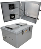 18x16x10 Polycarbonate Weatherproof Outdoor IP24 NEMA 3R Enclosure, 120 VAC MNT PLT, Mechanical Thermostat Heat & Fan DKGY - TEPC181610-1HF - Transtector Systems, Inc.