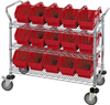 Cart, Quickpick Bin, 3Shelves, 15Bin/red; No. Of Bins Quantum Storage - 44AC7957 - Newark, An Avnet Company