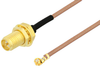 Reverse Polarity SMA Female Bulkhead to UMCX 2.5 Plug Cable 12 Inch Length Using RG178 Coax, RoHS - PE3CA1019-12 - Pasternack