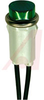 Indicator, Pnl-Mnt:Incandescent;Green;0.50 In;28V;Lens, High Hat;22AWG Wire Lead - 70117768 - Allied Electronics, Inc.