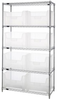 Open Wire Shelving, 5Shelves, 8Bins, Clr; Shelving Unit Type Quantum Storage - 42AC7071 - Newark, An Avnet Company