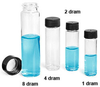 Clear Glass Vials w/ Black Ribbed Foil Lined Caps - 4061-15 - SKS Science Products