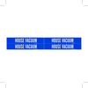 Brady B-946 White on Blue Vinyl Self-Adhesive Pipe Marker - 1 1/8 in Height - 3/4 in Character Height - 7 in Length - Printed Msg = HOUSE VACUUM - 7378-4 - 754473-67515 - R. S. Hughes Company, Inc.