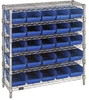 Open Wire Shelving, 6Shelves, 25Bin, Blu; Shelving Unit Type Quantum Storage - 44AC8212 - Newark, An Avnet Company