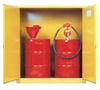 Justrite Sure-Grip EX 60 gal Yellow Hazardous Material Storage Cabinet - 43 in Width - 65 in Height - Floor Standing - 697841-11498 - 697841-11498 - R. S. Hughes Company, Inc.