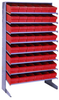 Sloped Rack, 8Shelves, 48Bins, Red; Shelving Unit Type Quantum Storage - 44AC6569 - Newark, An Avnet Company