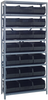 Open Shelving, 8Shelves, 21Bins, Black; Shelving Unit Type Quantum Storage - 44AC8868 - Newark, An Avnet Company