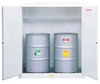 Justrite Sure-Grip EX 110 gal White Hazardous Material Storage Cabinet - 59 in Width - 65 in Height - Floor Standing - 697841-11513 - 697841-11513 - R. S. Hughes Company, Inc.