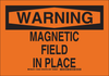 Brady B-401 Polystyrene Rectangle Orange Radiation Hazard Sign - 10 in Width x 7 in Height - TEXT: WARNING MAGNETIC FIELD IN PLACE - 129331 - 754473-78401 - R. S. Hughes Company, Inc.