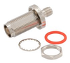 SMA Female (Jack) to TNC Female (Jack) Bulkhead Adapter, Nickel Plated Brass Body, High Temp, 1.3 VSWR - FMAD1234 - Fairview Microwave Inc.