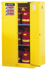 Justrite Sure-Grip EX 60 gal Yellow Hazardous Material Storage Cabinet - 34 in Width - 65 in Height - Floor Standing - 896020 - 896020 - R. S. Hughes Company, Inc.