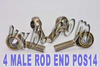 4 Male Rod End 14mm POS14 2 Right and 2 Left Hand -- Kit230