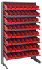Sloped Rack, 8Shelves, 64Bins, Red; Shelving Unit Type Quantum Storage - 44AC6499 - Newark, An Avnet Company