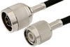 N Male to TNC Male Cable 12 Inch Length Using RG58 Coax, RoHS - PE3661LF-12 - Pasternack
