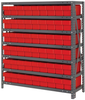 Open Shelving, 7Shelves, 54Bins, Red; Shelving Unit Type Quantum Storage - 44AC8945 - Newark, An Avnet Company