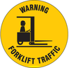 Brady B-819 Vinyl Circle Yellow Truck & Forklift Warehouse Traffic Sign - 17 in Width x 17 in Height - Laminated - TEXT: WARNING FORKLIFT TRAFFIC - 97615 - 754476-97615 - R. S. Hughes Company, Inc.