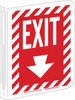 Brady B-450 Polyethylene Rectangle Red Exit Sign - 9 in Width x 12 in Height - TEXT: EXIT - 45422 - 754476-45422 - R. S. Hughes Company, Inc.