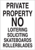 Brady B-401 High Impact Polystyrene Rectangle White Loitering, Soliciting, & Trespassing Sign - 14 in Width x 20 in Height - 95430 - 754476-95430 - R. S. Hughes Company, Inc.