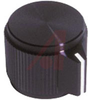 Knob, pointer, machined aluminum, black, SH: .25, .75 inch dia, .63 inch ht - 70206968 - Allied Electronics, Inc.