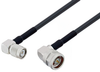 TNC Male Right Angle to N Male Right Angle Cable 50 cm Length Using LMR-240 Coax with HeatShrink - PE3W00815/HS-50CM - Pasternack