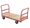 Akro-Mils 2 3000 lb Powder Coated Wood Platform Truck - Crossbar Handle - 72 in Deck Length - 5 in 2 Swivel, 2 Rigid Mold-on Rubber Casters - RPT36722D5M8 - RPT36722D5M8 - R. S. Hughes Company, Inc.