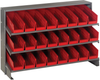 Sloped Bench Rack, 3Shelves, 24Bins, Red; Shelving Unit Type Quantum Storage - 44AC6429 - Newark, An Avnet Company