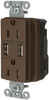 Mains Receptacle, Dual Usb, 15A, 125V, Brown; Product Range Hubbell Wiring Devices - 82X5476 - Newark, An Avnet Company