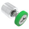 Captive Screw, M4 X 0.7, Press-in, Phillips/Slot Combination, Knurled Green Knob - 52-49-51-4-014 - Southco