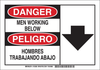 Brady B-401 Polystyrene Rectangle White Machine & Equipment Sign - 10 in Width x 7 in Height - Language English / Spanish - 125284 - 754473-72915 - R. S. Hughes Company, Inc.