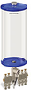 Blue Color Key, Clear View Multiple Feed Electro Lubricator, 1 gal Acrylic Reservoir, 5 Feeds, 1/4” OD Tube Outlets, 24VDC - B5162-128AB05024D1BW - Oil-Rite Corp.