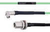 Temperature Conditioned Low Loss RA SMA Male to N Female Bulkhead Cable LL142 Coax in 72 Inch - FMHR0157-72 - Fairview Microwave Inc.