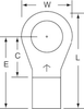 3M Scotchlok Blue Brazed Non-Insulated Brazed Ring Terminal M6-38RK - 1.22 in Length - 0.63 in Wide - 0.25 in Inside Diameter - 3/8 in Stud - 054007-02152 - R. S. Hughes Company, Inc.