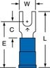 3M Scotchlok Blue Locking Brazed Vinyl Brazed Fork & Spade Terminal MV14-6FB/SK - 0.85 in Length - 0.25 in Fork Width - #6 Stud - 054007-01576 - R. S. Hughes Company, Inc.