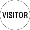 Brady B-946 Black on White Circle Vinyl Hard Hat Label - Printed Text = VISITOR - 42284 - 754476-42284 - R. S. Hughes Company, Inc.