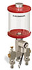 Red Color Key, Clear View Multiple Feed Electro Lubricator, 1 pt Acrylic Reservoir, 2 Feeds, 1/4” OD Tube Outlets, 24VDC - B5162-016AB02024D1RW - Oil-Rite Corp.