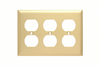 Duplex Receptacle Wall Plate, Three Gang, Brass - SB83 - Legrand