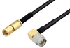 SMA Male Right Angle to SSMC Plug Cable 24 Inch Length Using PE-SR405FLJ Coax - PE3C4446-24 - Pasternack