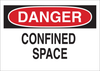 Brady B-555 Aluminum Rectangle White Confined Space Sign - 14 in Width x 10 in Height - TEXT: CONFINED SPACE - 60506 - 754476-60506 - R. S. Hughes Company, Inc.