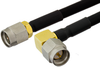 SMA Male to SMA Male Right Angle Semi-Flexible Precision Cable 9 Inch Length Using PE-SR402FLJ Coax, LF Solder, RoHS - PE39439-9 - Pasternack