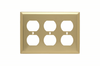 Duplex Receptacle Wall Plate, Three Gang, Polished Brass - SB83PB - Legrand